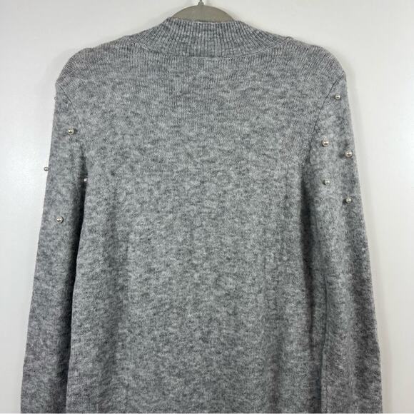 Ann Taylor New Pearlized Mock Neck Sweater Dress Size M Heathered Gray Soft Knit - Picture 9 of 13